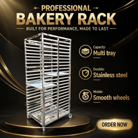 Chariot de boulangerie robuste en acier inoxydable SUS 304, 15/30 niveaux, avec grille de refroidissement et roues pivotantes pour cuisine commerciale