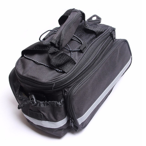 Sac de vélo amovible pour <span class=keywords><strong>porte</strong></span>-bagages arrière avec bandes réfléchissantes, accessoires de selle en toile, sacoche de voyage à fermeture éclair, imperméable - Product Image 4