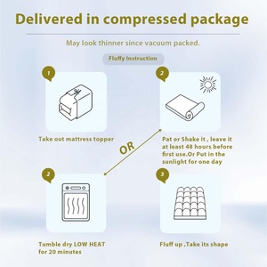 Elastische 8-21 inch diepe zakken, overgevulde donsalternatief vulling matras topper, zachte, koele matrasbeschermer - Product Image 4