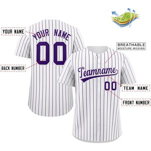 Camiseta de béisbol personalizada con rayas, camisa con botones, tela de sarga transpirable, unisex, para adultos, nombre del equipo 00 - Product Image 2