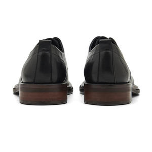 2025 nueva tendencia de alta calidad para hombres de negocios Casual punta cuadrada zapatos de cuero con cordones Retro cuero genuino transpirable ligero - Product Image 3