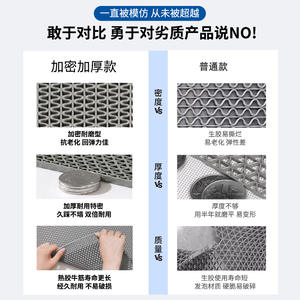 Tapis d'entrée rectangulaire imperméable et antidérapant en PVC, tapis d'extérieur épais de couleur unie, tapis anti-humidité pour salon et chambre à coucher - Product Image 4