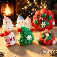 Nouveautés Jouets Squishy de Noël : Arbre, Bonhomme de Neige en TPR – Jouets Sensoriels Anti-Stress Doux, Cadeaux en Gros