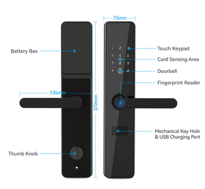 Tuya Vingerafdruk Elektrisch handvat Zigbee Smart Deurslot Smart Home Deurslot Digitaal biometrisch vingerafdrukslot Smart Life APP - Product Image 6