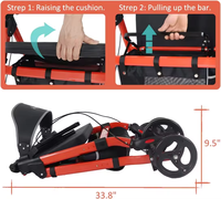 Déambulateur pliable avec siège pour personnes âgées, réglable en hauteur, pour faire les courses