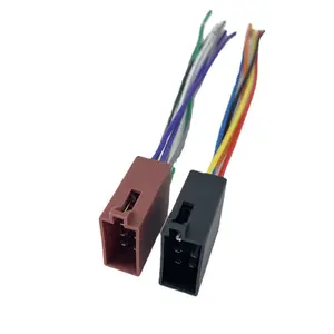 用于ISO公CD汽车线束电缆，长度15厘米，0.5方形CD播放器尾部电缆立体声接收器线束