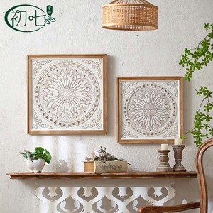 Wall Murals Square Wood Color Home Decor Hanging Items Entryway Living Room <b>Sofa</b> Background Art - Product Image 5