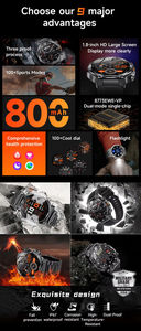 2026 AK82 Sports Smartwatch with Flashlight BT Call 1.8inch Round Screen IP68 Waterproof Fitness Tracker Smart Watch for Men - Product Image 3