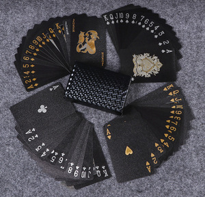 OEM Elmas Su Geçirmez Siyah Oyun Kartları Poker Kartları Altın Varaklı Oyun Kartı - Product Image 3