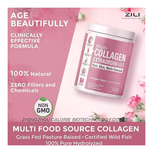 Hydrolysiertes Multi-Kollagen-Pulver Schönheitsprodukte Haut Haar Nagel Gelenkunterstützung Vitamin C Hyaluronsäure Grasgefüttertes Kollagen - Product Image 2