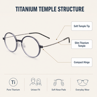 Monture de lunettes classique en titane pour adultes, lunettes de lecture anti-lumière bleue avec étuis à lunettes.