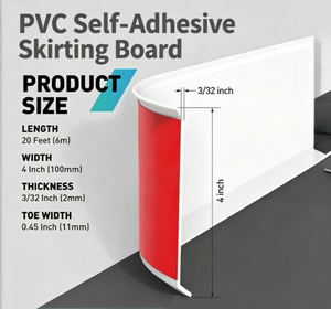 Plinthe autocollante en PVC flexible, moulure murale imperméable pour la décoration de la maison, de l'hôtel et du bureau - Product Image 1