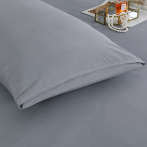 Solid Grey 3-Piece Polyester Duvet Cover Set para camas King Queen Size Floral Character Cartoon Animal Home Hotel Bedding - Product Image 6