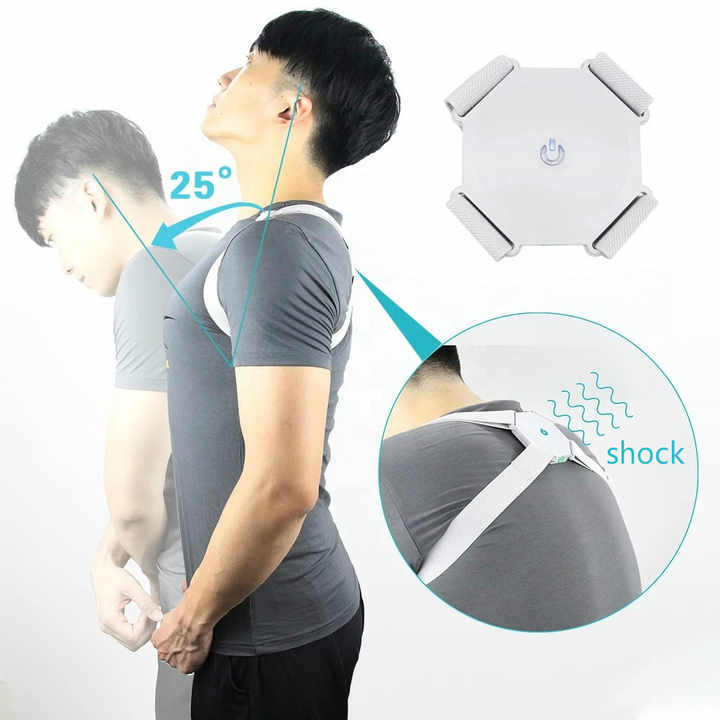 Masseur de vibrations lombaires électrique rechargeable par USB Ceinture de soutien pour orthèse dorsale Correcteur de posture intelligent