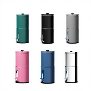 Système de filtration d'eau domestique portable pour comptoir, alimenté par gravité, en acier inoxydable, capacité de 3,5 L, filtration d'eau de 75 GPD - Product Image 1