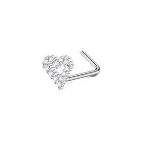 <span class=keywords><strong>Anneau</strong></span> nasal en acier inoxydable 316L cristal CZ clous de nez en forme de L <span class=keywords><strong>piercing</strong></span> nasal carré bijoux de corps pour femmes - Product Image 6