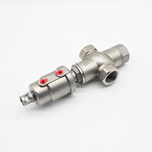 Van điều khiển góc bằng thép không gỉ 3 chiều với van điện từ chủ đề bên trong cho phương tiện truyền thông khí nước - Product Image 3