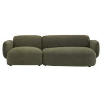 Canapé convertible gonflable vert forêt Moab, ensemble modulaire avec pieds en plastique, matériau en tissu, design moderne pour hôtel/centre commercial/salon