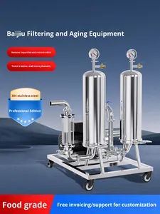 <span class=keywords><strong>Baiju</strong></span> Food Grade Edelstahl Doppel filter Getränk Bier Alkohol Filtersystem für Kavas Wodka Wein Cognac Brandy 50L 220V - Product Image 6