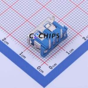 919-162A1052D10400 USB Connector Bent Lead Through Hole Connector Type-A USB 2.0 Female Right Angle Insert - Product Image 2