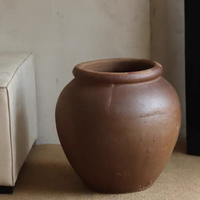 Vase en argile en terre cuite de Style Vintage rustique accessoires de décoration de maison Vases en céramique de grande forme pour fleur