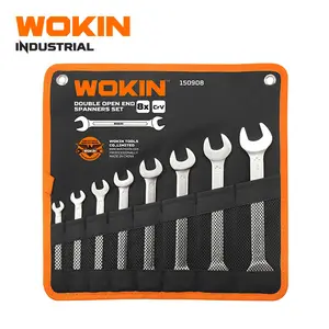 WOKIN 150908 산업 8pcs 더블 오픈 엔드 도구 스패너 세트 크롬 도금