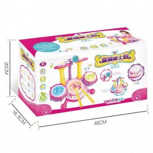 Multi-Functional Toddler Kids Jazz Plastic Musical Instrument Electronic Organ <b>Drum</b> Set Music Toy With Microphone Light - Product Image 4