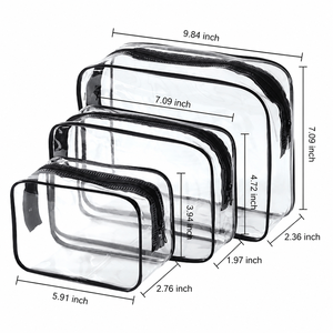 Customized Transparent Printed Logo Waterproof <b>Make</b> <b>Up</b> Bag Portable Pvc Plastic Cosmetic Clear Bag With Zipper <b>Pouch</b> - Product Image 5