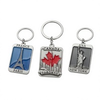 Porte-clés en métal personnalisé, souvenir touristique en émail, porte-clés de voyage Toronto Canada avec logo