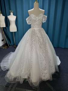 High Quality Classic Princess <b>Romantic</b> Bride Wedding <b>Dress</b> Lace-Up A-Line Floor-Length Long Sleeve Factory Price Popular Europe - Product Image 3