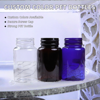 Bouteille personnalisée en PET de 120cc à 650cc pour emballage de chewing-gum liquide, sirop contre la toux, pilules, capsules et vitamines avec impression sérigraphique