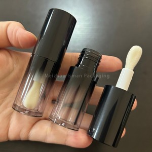 หลอดลิปกลอสแบบไล่สีดำหรูหรา 4 มล. พร้อมหัวแปรงขนาดใหญ่ บรรจุภัณฑ์ลิปกลอสทรงกลมแบบเปล่า ขวดคอนซีลเลอร์  โลโก้ ISMAN แบบกำหนดเองได้ - Product Image 6