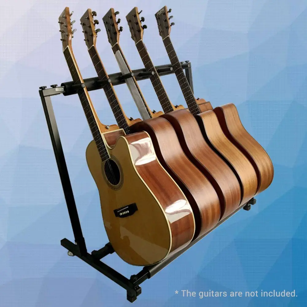 Rack multi-guitare pliable noir, 5 supports, écran universel, Portable, pour guitare acoustique classique, électrique, basse