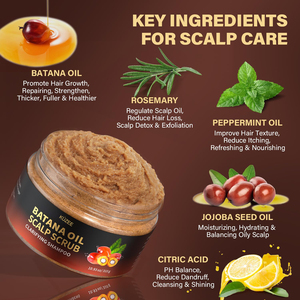 Champú Exfoliante 2 en 1 para el Crecimiento del Cabello con Aceite de Batana y Romero, Tratamiento para el Cuero Cabelludo, Exfoliante para <span class=keywords><strong>la</strong></span> <span class=keywords><strong>Caspa</strong></span>, Seco y con Picazón - Product Image 4