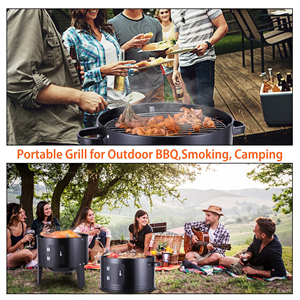 Gỗ di động BBQ grills người hút thuốc ngoài trời than nướng thịt nướng lưới người hút thuốc di động nướng BBQ một charbon Churrasco parrilla - Product Image 5