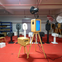 Machine de location pour événements, borne photo de mariage en bois double face avec écran tactile 18,5 pouces compatible iPad et appareil photo reflex numérique