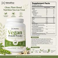 Poudre Protéinée Végétalienne Personnalisée pour Adultes, Nutrition Sportive à Base de Plantes, Bénéfices pour la Croissance Musculaire, Supplément Vitaminique, Boisson en Poudre en Promotion