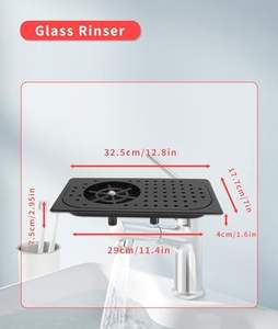 Épurateur de bouilloire en acier inoxydable <span class=keywords><strong>noir</strong></span> élégant Laveuse de verre à haute pression durable Plateau d'évacuation Rincer les éviers de cuisine - Product Image 6