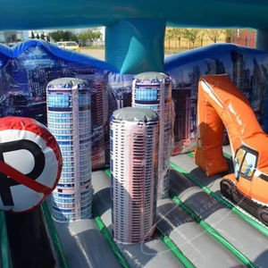 Ticari şişebilen eğlenceli şehir yürümeye başlayan oyun alanı karikatür 3D sıçrama ev Combo çocuklar için atlama fedai - Product Image 3