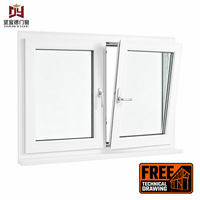 Puertas y Ventanas Modernas de UPVC a Precio de Fábrica en China, Ventana Horizontal Abatible de Doble Vidrio