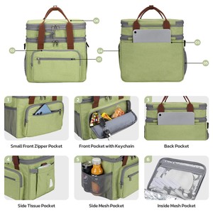 Sac <span class=keywords><strong>isotherme</strong></span> extensible à double compartiment, étanche, pour le camping, les voyages et la plage - Product Image 2