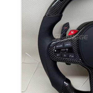 Volant en cuir et fibre de carbone avec écran LED amélioré compatible avec <span class=keywords><strong>BMW</strong></span> Série 1 <span class=keywords><strong>2</strong></span> 3 4 Z4 F40 F44 F90 G11 G20 G21 G38 G28 G29 G80 M3 G82 - Product Image 4
