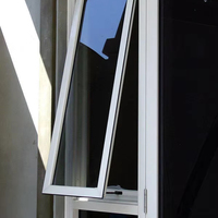 AS2047 Ventana de toldo de apertura exterior de aluminio con diseño de proyecto comercial de Hotel de Villa insonorizada de estilo australiano con doble vidrio