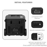 Réfrigérateur portable 40L à double alimentation (12V DC/AC) avec petit congélateur pour camping et pêche en plein air
