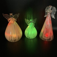 NEW Hand Make LED Glass Color Changing Angel 7.88 "Christmas Home Decor Centerpiece