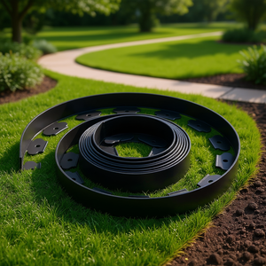 Bordure de jardin en plastique D0100X3BYRX, 20 pieds x 2, résistante aux UV, flexible, avec picots, pour aménagement paysager et terrasses - Product Image 2