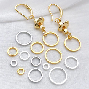 Colgante de anillo cerrado de aleación de zinc chapado en oro, accesorios de joyería DIY de tamaño mediano para proyectos creativos - Product Image 2