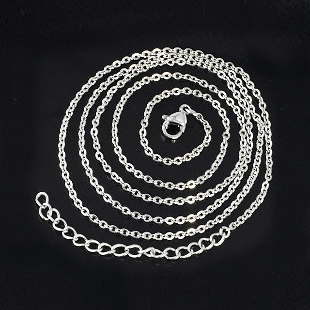 Customisable Chain Necklace Silver or Gold Plated Coloured Copper Alloy Metal Classic Style for Gifts