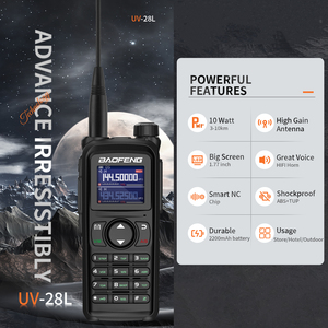 Ratsiya Baofeng uv28 UV 28 10W ham noaa UHF VHF Tri không khí ban nhạc AM/FM <span class=keywords><strong>2</strong></span> cách <span class=keywords><strong>Radio</strong></span> gồ ghề cầm tay di động tầm xa wakie Talkie - Product Image 2