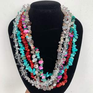 Collar de Piedras Naturales Hechas a Mano para Mujer, Collar de Piedras de Colores Curativas para Chicas, Joyería para Vacaciones de Verano en la Playa - Product Image 1